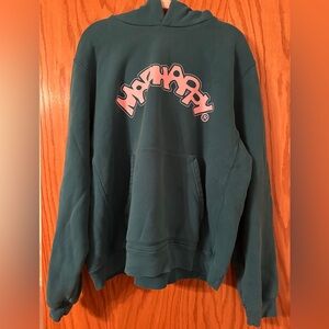 Madhappy Teal Hoodie with Pink Logo